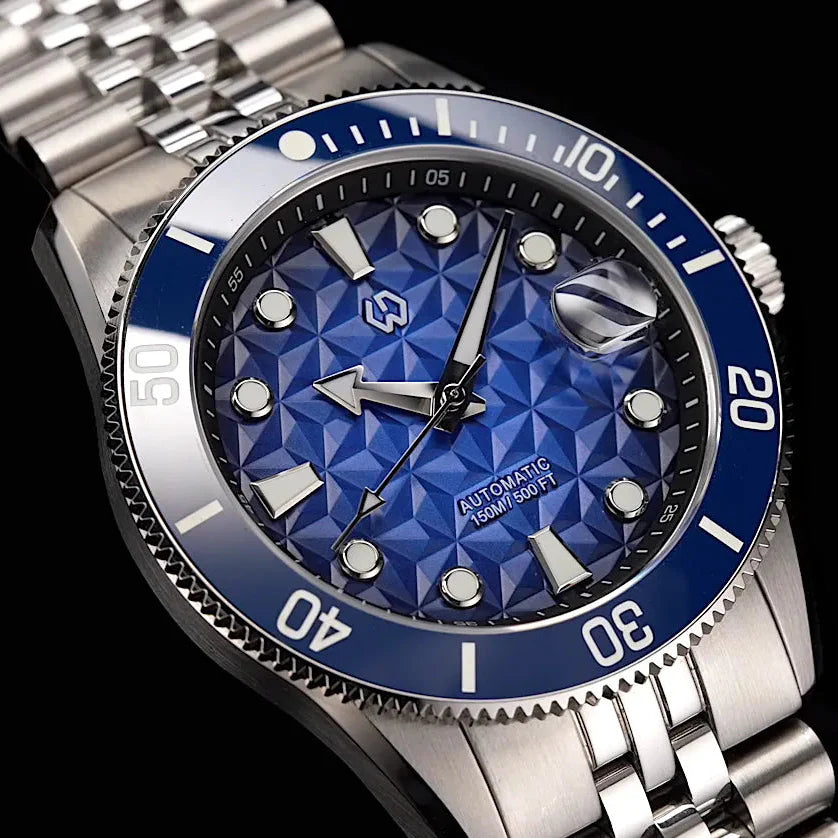 Neurest Facet Automatic Diver Watch-Luxury Geometric Dial