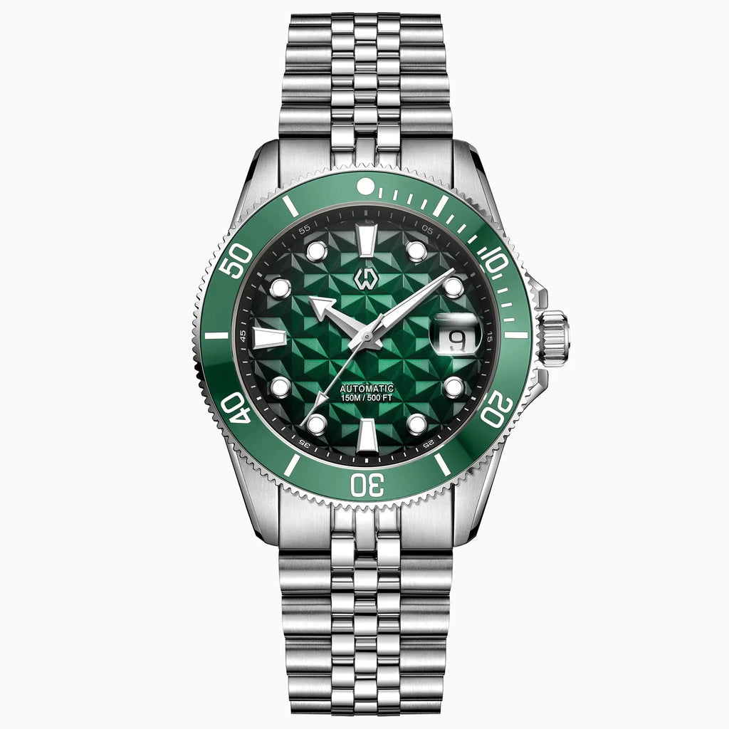 Neurest Facet Automatic Diver Watch-Luxury Geometric Dial