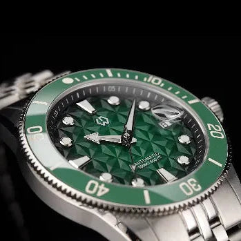 Neurest Facet Automatic Diver Watch-Luxury Geometric Dial