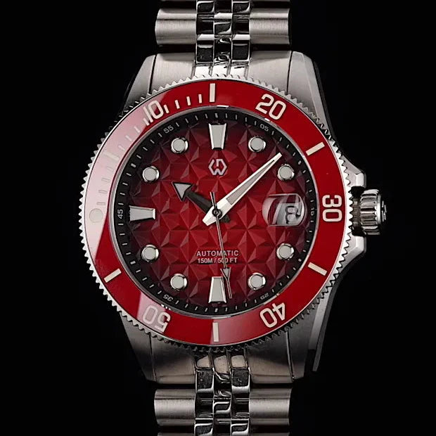 Neurest Facet Automatic Diver Watch-Luxury Geometric Dial