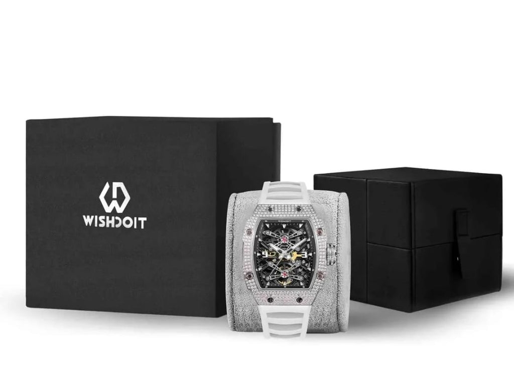 WISHDOIT Captain Kidd Iced-Out Mechanical Watch – Silver Edition