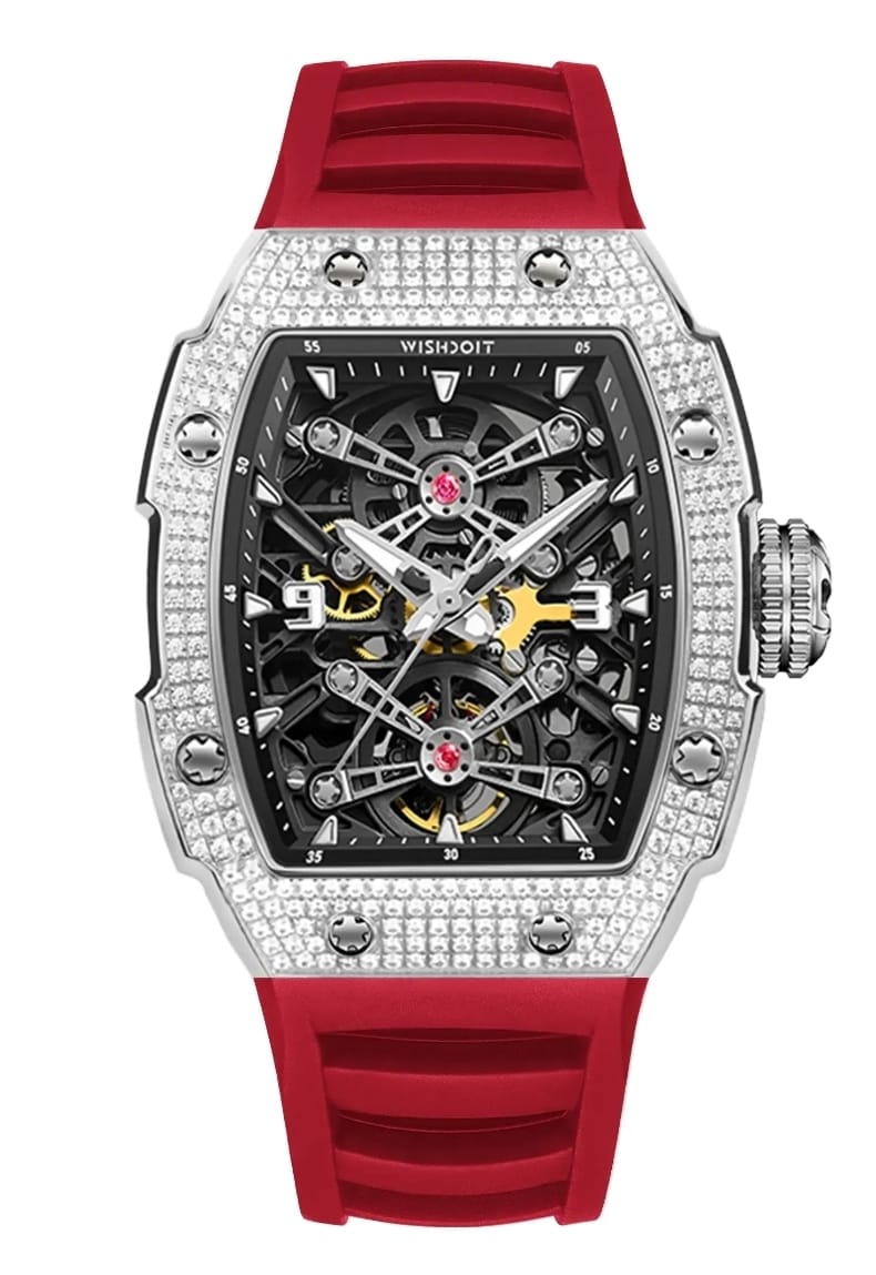 WISHDOIT Captain Kidd Iced-Out Mechanical Watch – Silver Edition
