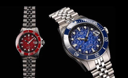 Neurest Facet Automatic Diver Watch-Luxury Geometric Dial